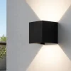 Applique Da Esterno-IsyLuce Applique per esterno nero 6w 3000k cubo fasci luce regolabili