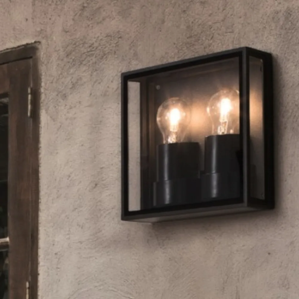 Applique Da Esterno-Selezionato da Mazzolaluce Applique per esterno parete soffitto quadrata antracite