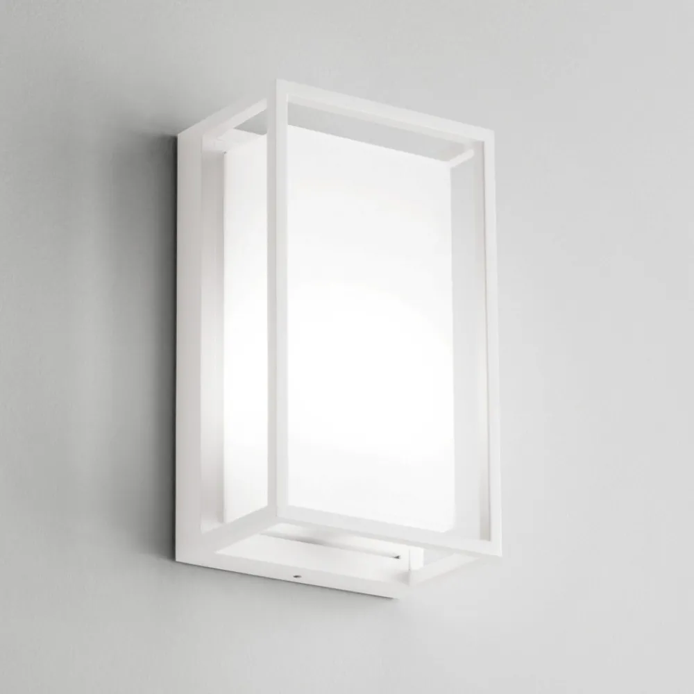 Applique Da Esterno-IsyLuce Applique per esterno rettangolare bianca ip65
