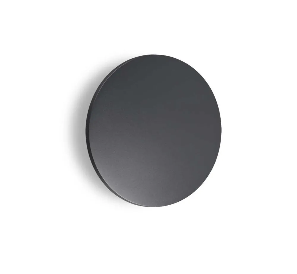 Applique Da Esterno-Ideal Lux Applique per esterno tonda antracite ip54 punto ap d24 led 12w 3000k