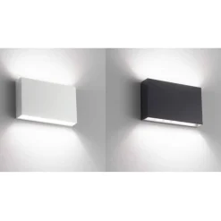 Applique Da Esterno-IsyLuce Applique per esterno 12w 4000k cover bianco antracite