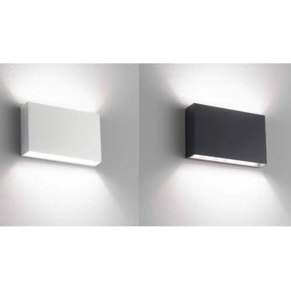 Applique Da Esterno-IsyLuce Applique per esterno 12w 4000k cover bianco antracite