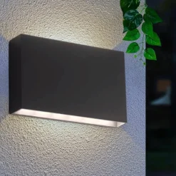 Applique Da Esterno-IsyLuce Applique per esterno 12w 4000k cover bianco antracite