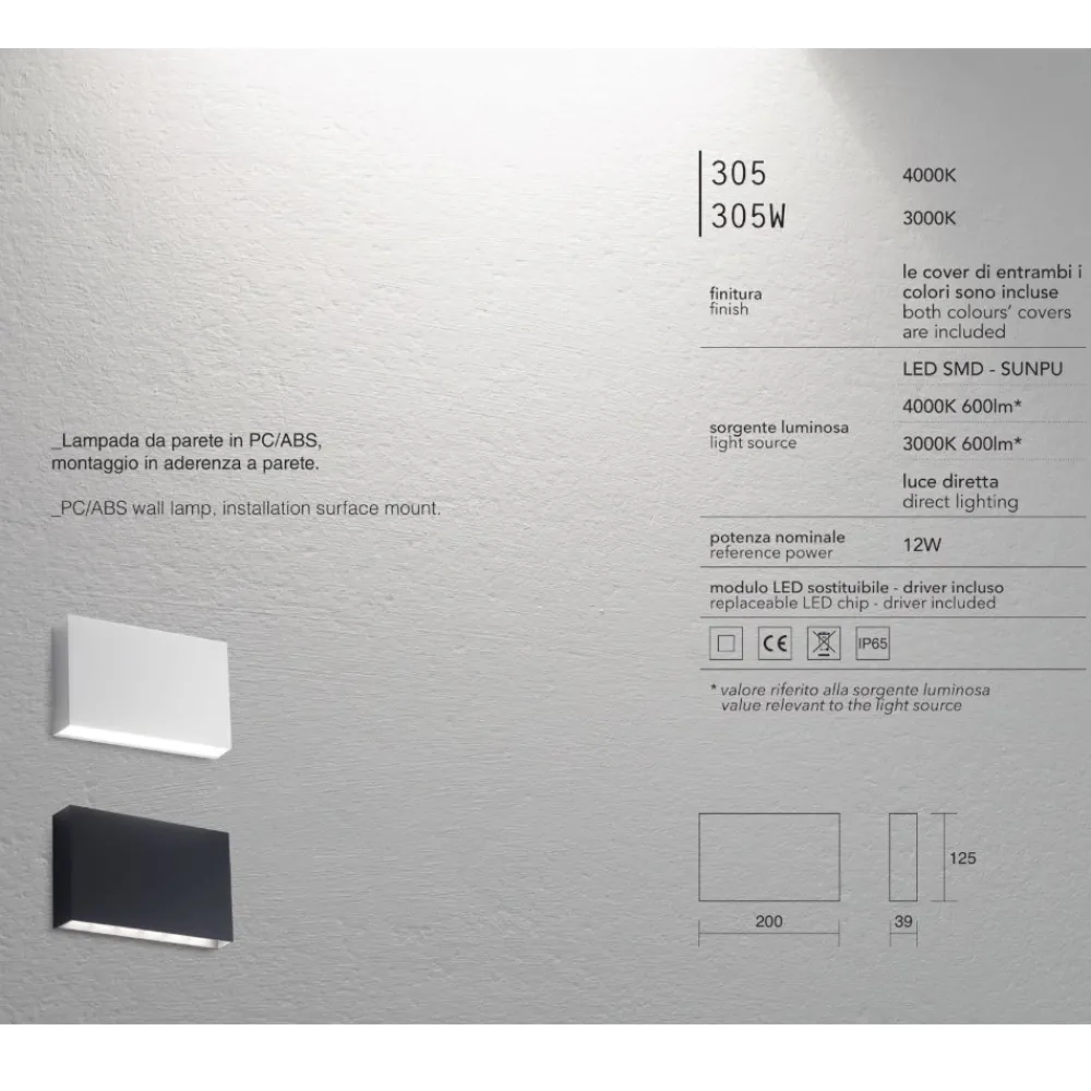 Applique Da Esterno-IsyLuce Applique per esterno 12w 4000k cover bianco antracite