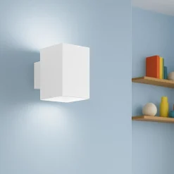Applique Da Parete-IsyLuce Applique per parete bianco quadrato luce biemissione