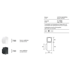 Applique Da Parete-IsyLuce Applique per parete bianco quadrato luce biemissione