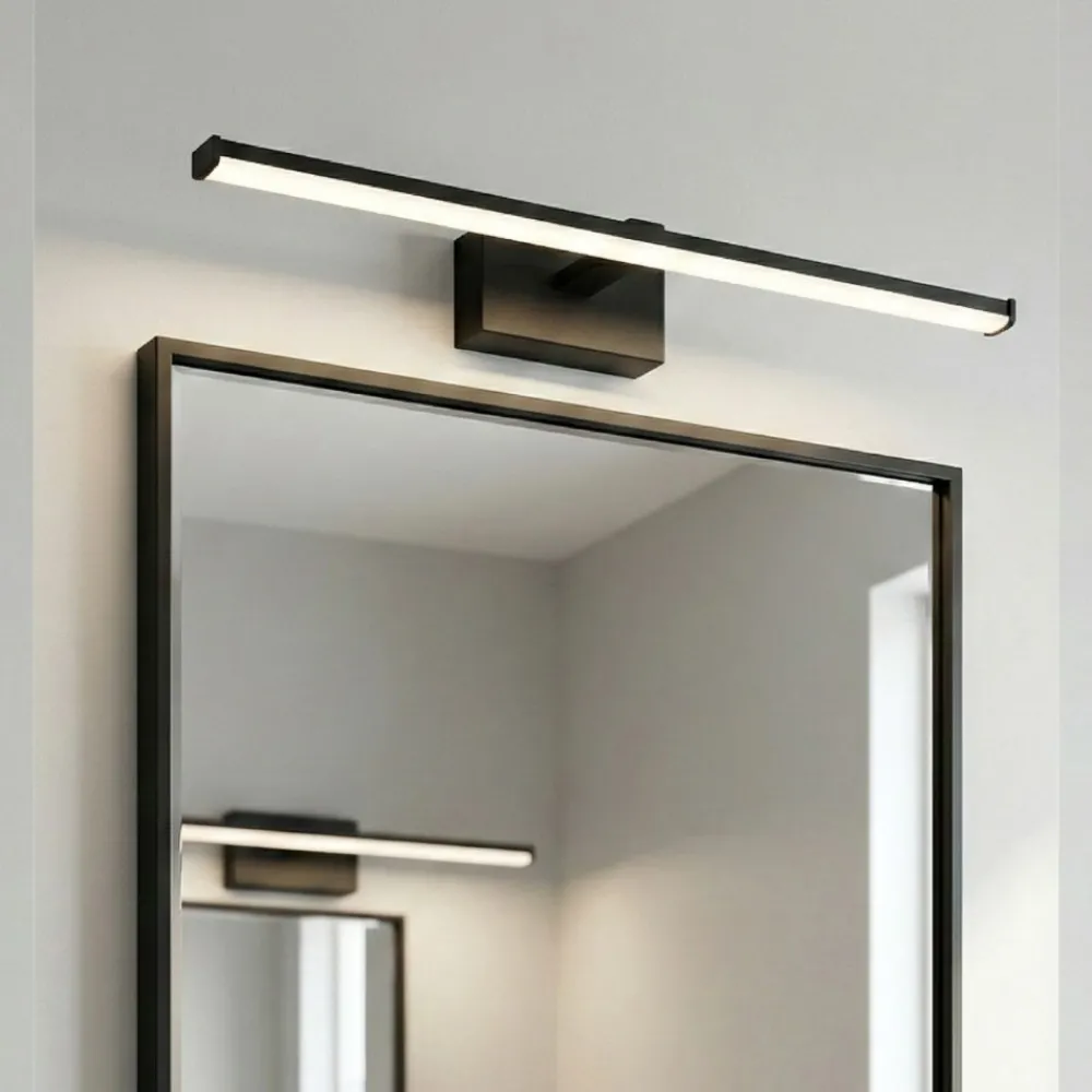 Applique Da Bagno-Fabas Luce Applique per specchio da bagno 50cm led 10w 3000k nero fabas nala
