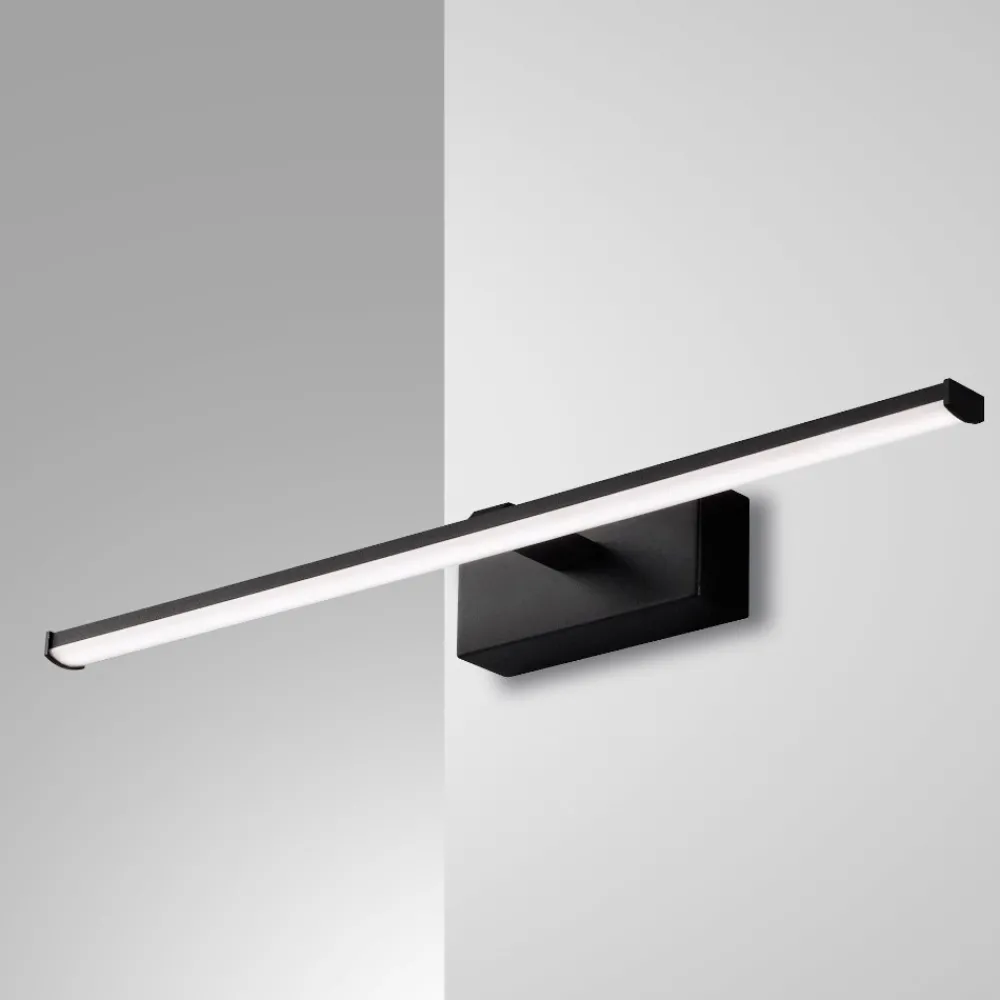 Applique Da Bagno-Fabas Luce Applique per specchio da bagno 50cm led 10w 3000k nero fabas nala