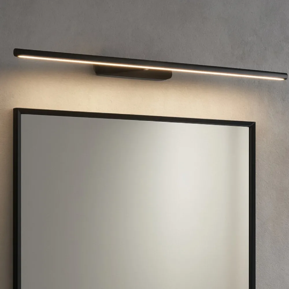 Applique Da Bagno-Linea Light Applique per specchio da bagno led nera orientabile straight