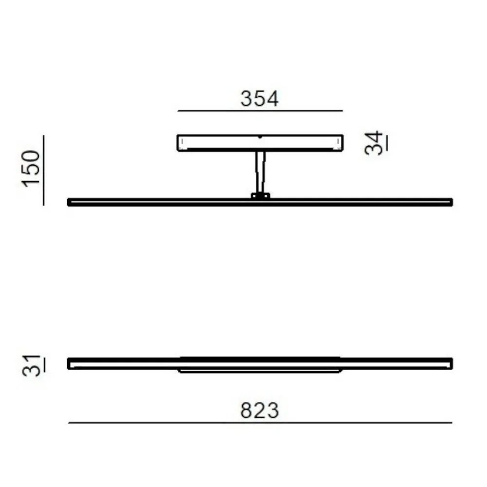 Applique Da Bagno-Linea Light Applique per specchio da bagno led nera orientabile straight
