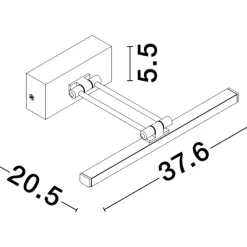 Applique Da Bagno-Selezionato da Mazzolaluce Applique per specchio da bagno led 12w 3000k nickel orientabile