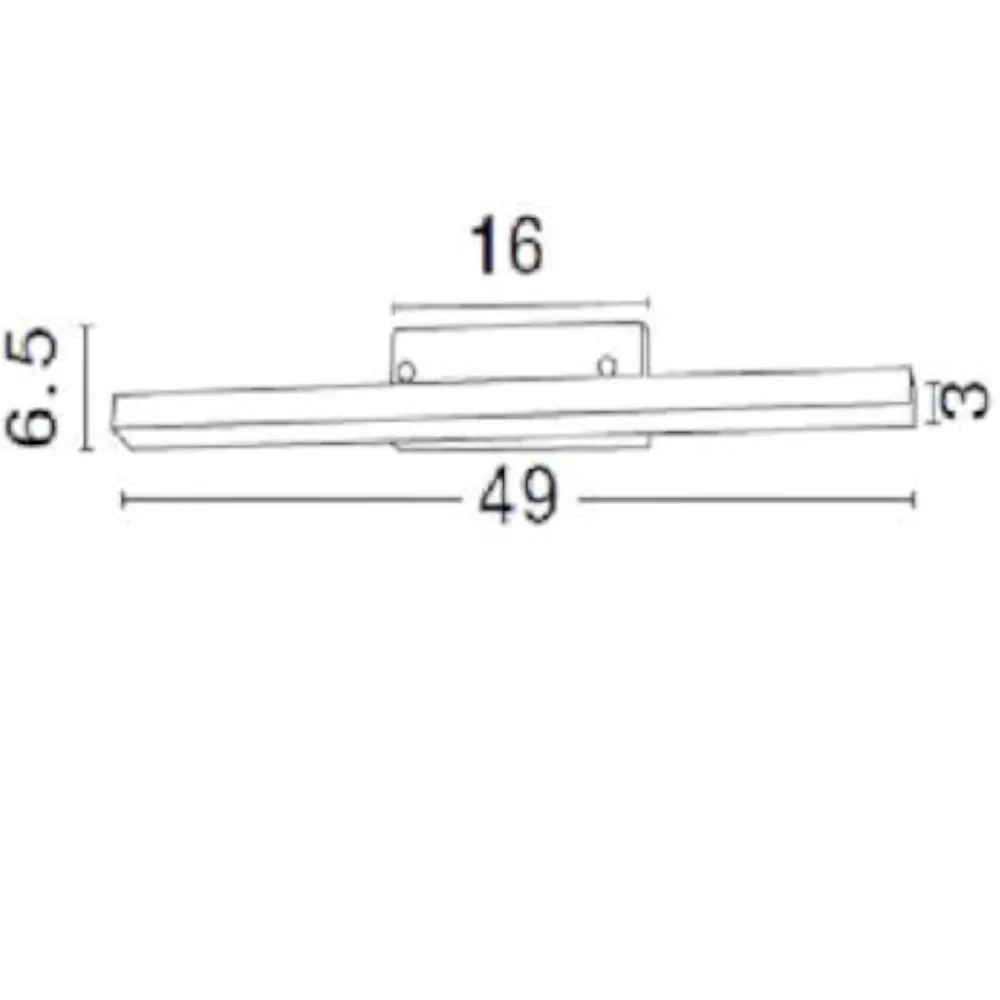 Applique Da Bagno-Selezionato da Mazzolaluce Applique per specchio da bagno 49cm led 12w 3000k