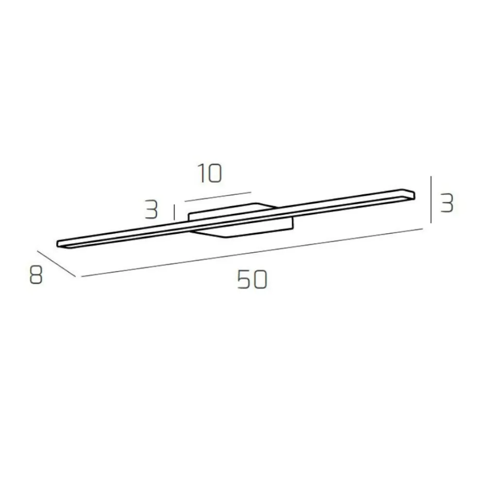 Applique Da Bagno-Top Light Applique per specchio da bagno cromo 6w 3000k 50cm