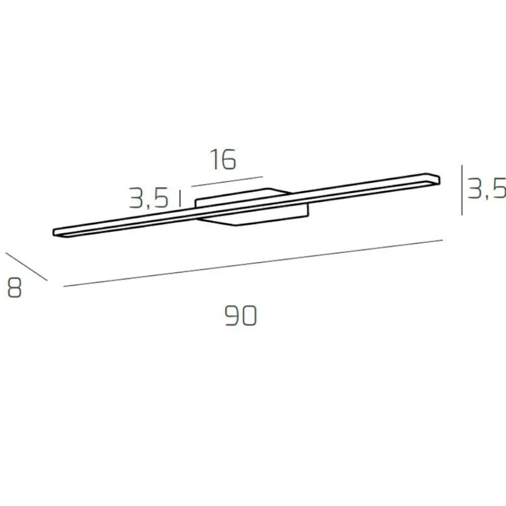 Applique Da Bagno-Top Light Applique per specchio da bagno 90cm 14w 4000k cromato