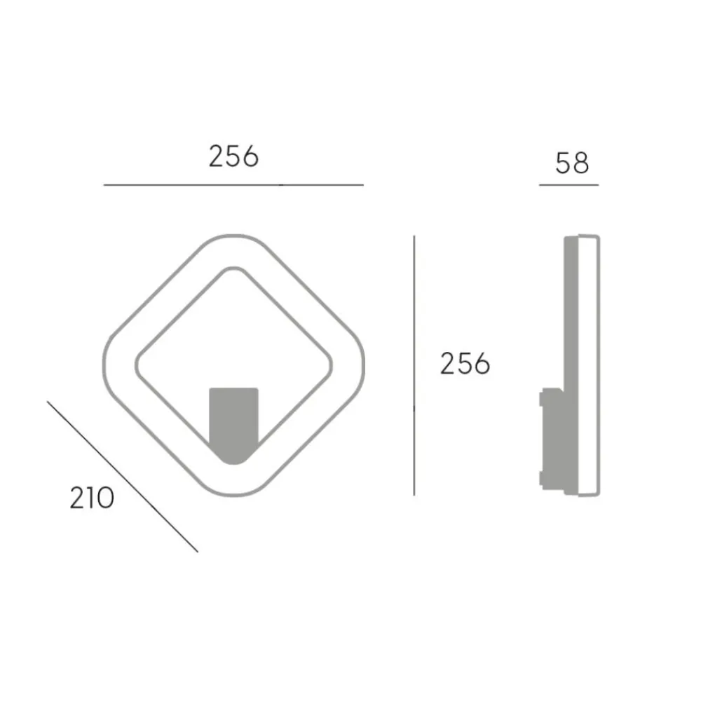 Applique Da Esterno-Selezionato da Mazzolaluce Applique quadrata da esterno balcone moderno grafite led 20w 4000k