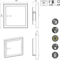 Applique Da Esterno-Selezionato da Mazzolaluce Applique quadrata da esterno led 2w sensore di movimento