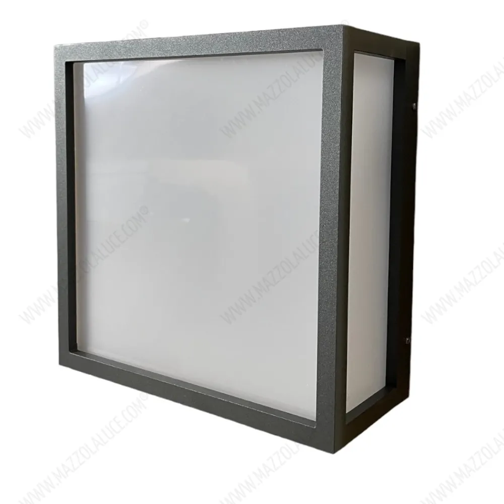 Applique Da Esterno-IsyLuce Applique quadrato antracite per esterno quad déco