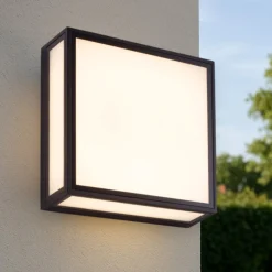 Applique Da Esterno-IsyLuce Applique quadrato antracite per esterno quad déco