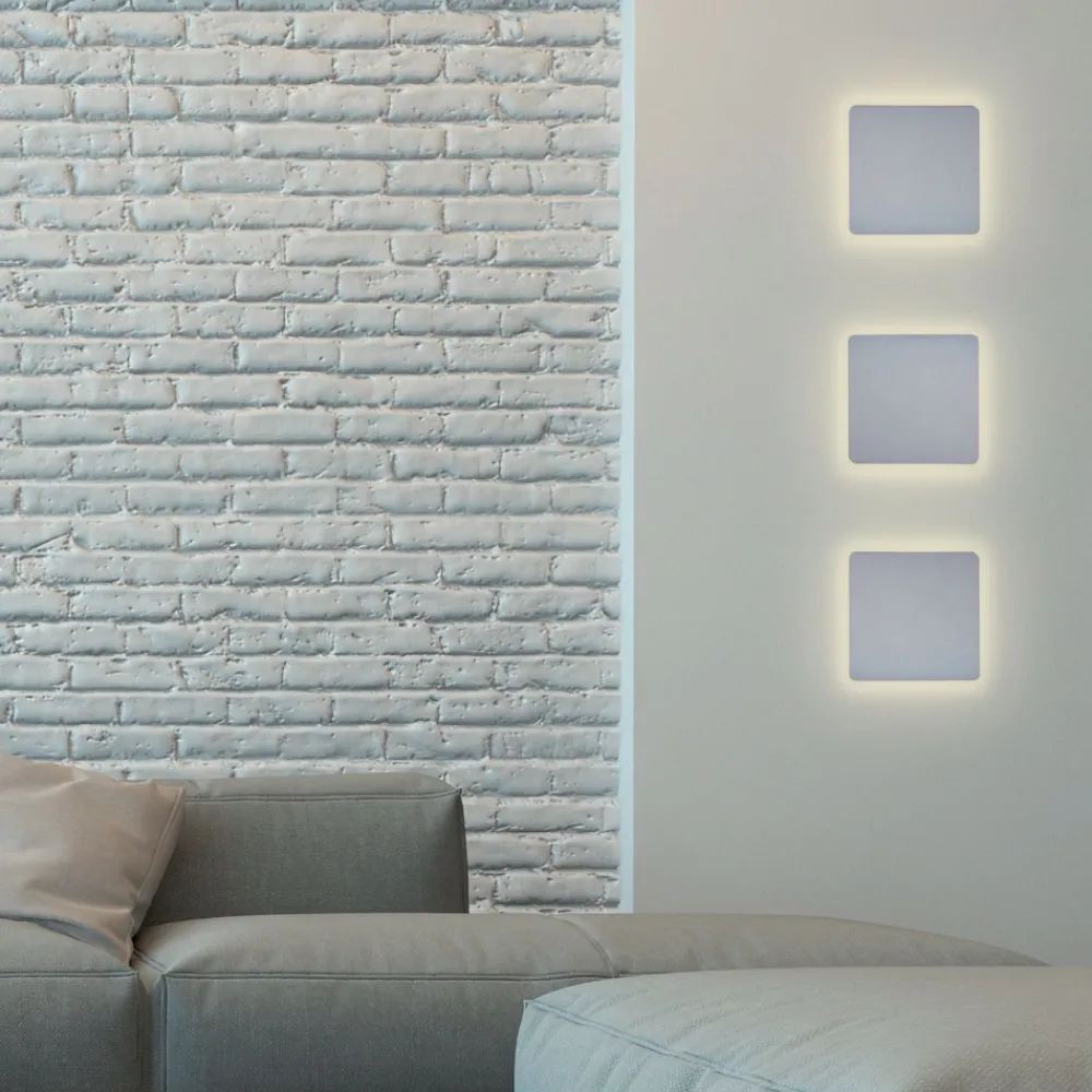 Applique Da Parete-Selezionato da Mazzolaluce Applique quadrato bianco led 12w 3000k design moderna