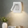 Applique Camera Da Letto-Selezionato da Mazzolaluce Applique quadrato bianco 2 luci per comodino camera da letto