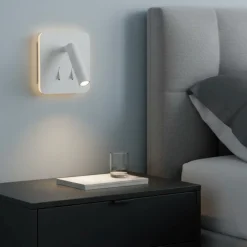 Applique Camera Da Letto-Selezionato da Mazzolaluce Applique quadrato bianco 2 luci per comodino camera da letto