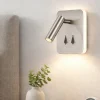 Applique Camera Da Letto-Selezionato da Mazzolaluce Applique quadrato da parete grigio nickel per camera da letto