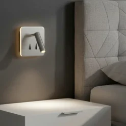Applique Camera Da Letto-Selezionato da Mazzolaluce Applique quadrato da parete grigio nickel per camera da letto