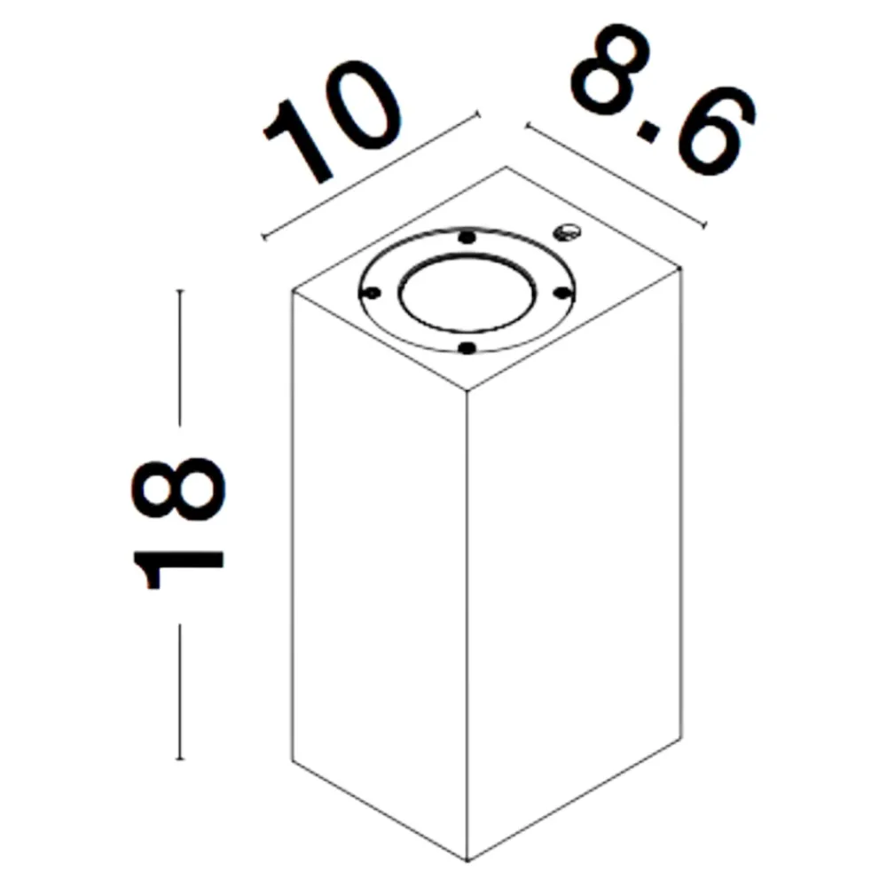 Applique Da Esterno-Selezionato da Mazzolaluce Applique quadrato di cemento bianco ip65 per esterno