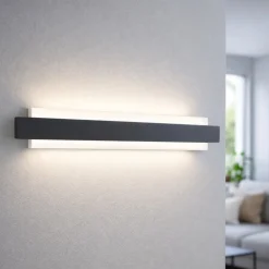Applique Da Parete-Fabas Luce Applique regolo nero moderno led 21w 3000k dimmerabile