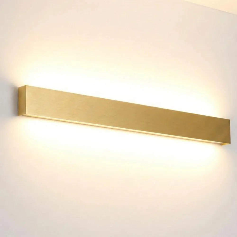 Applique Da Parete-Selezionato da Mazzolaluce Applique rettangolare 90cm oro led 36w 3000k moderna