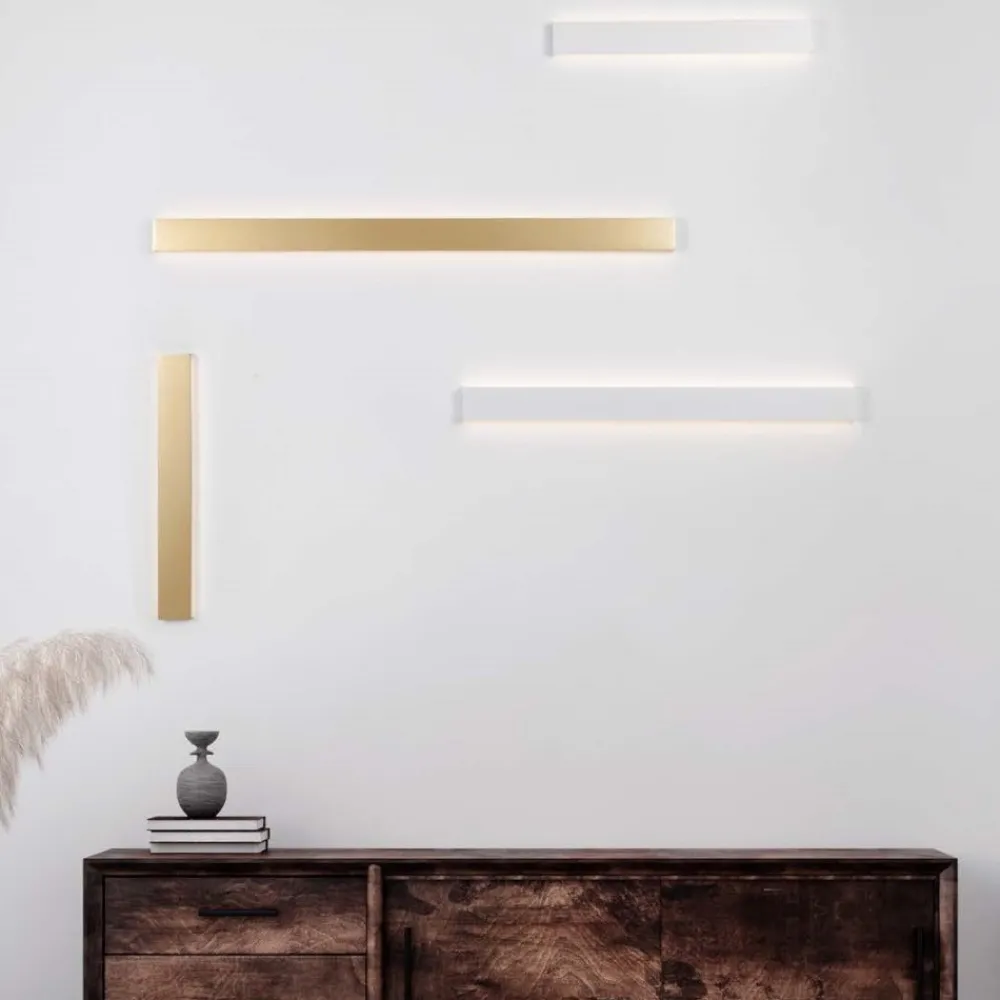 Applique Da Parete-Selezionato da Mazzolaluce Applique rettangolare 90cm oro led 36w 3000k moderna
