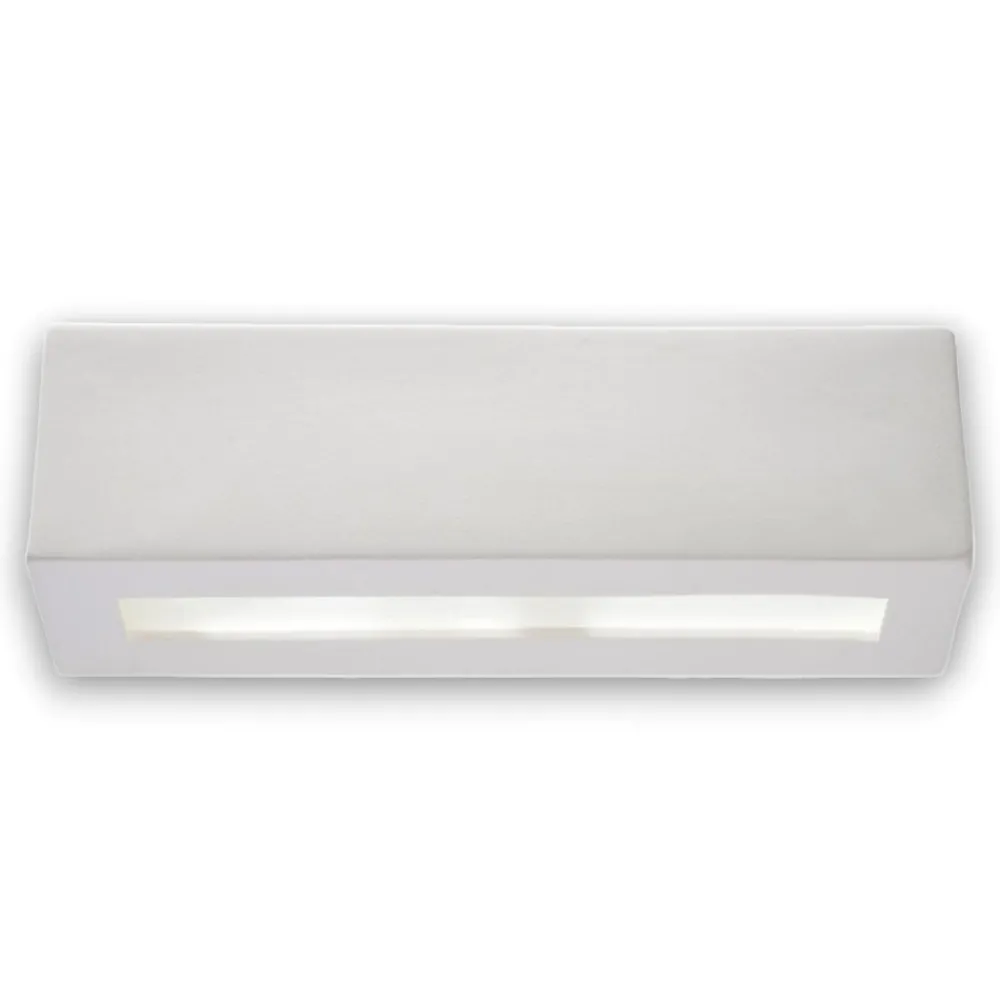 Applique Da Parete-Selezionato da Mazzolaluce Applique rettangolare di gesso bianco