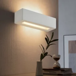 Applique Da Parete-Selezionato da Mazzolaluce Applique rettangolare di gesso bianco