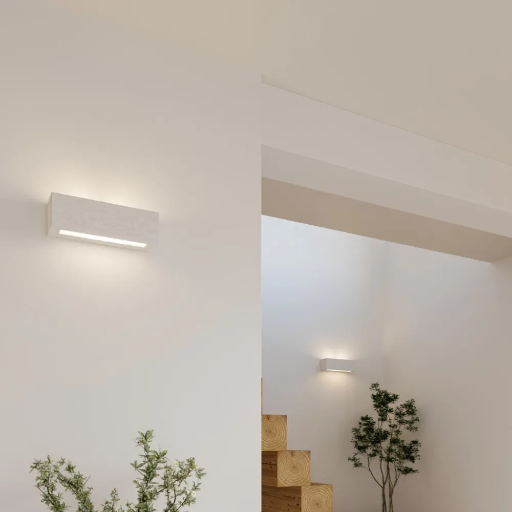 Applique Da Parete-Selezionato da Mazzolaluce Applique rettangolare di gesso bianco