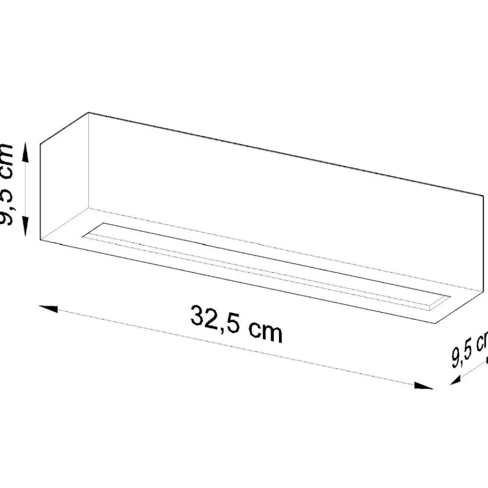 Applique Da Parete-Selezionato da Mazzolaluce Applique rettangolare di gesso bianco