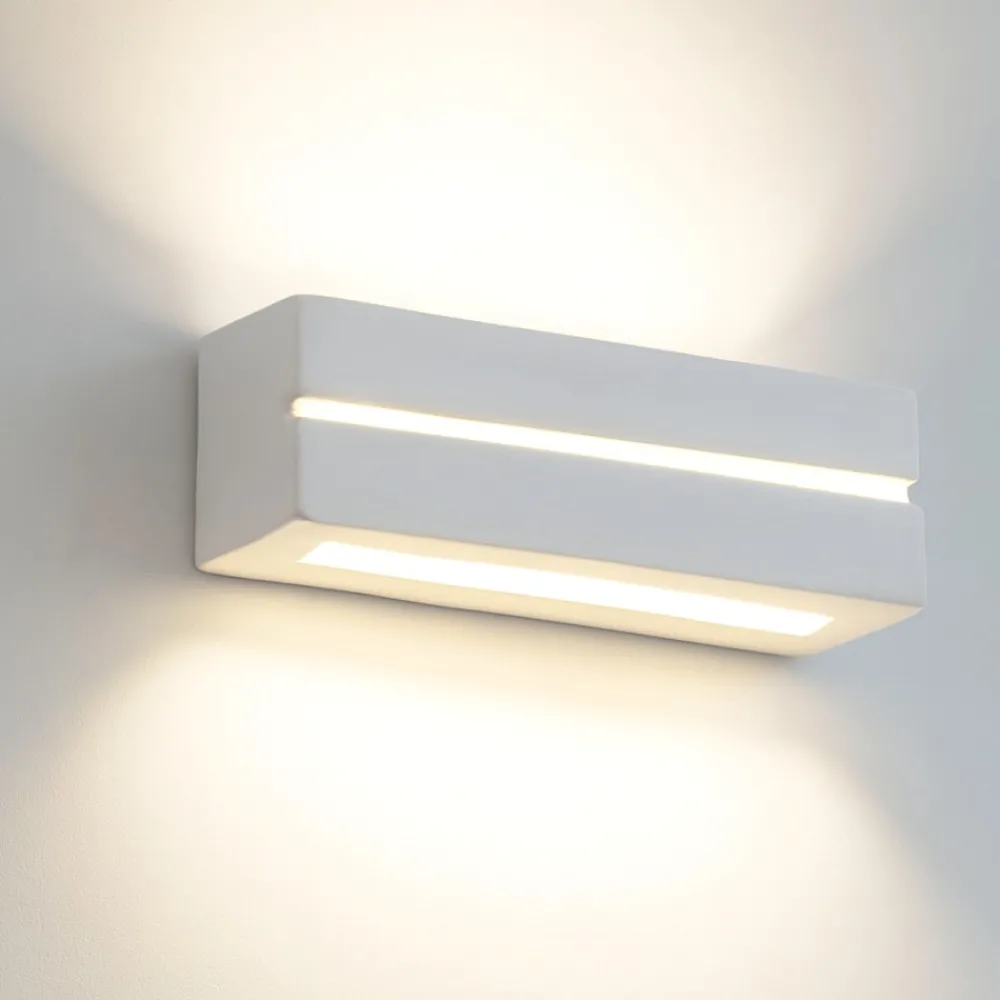 Applique Da Parete-Selezionato da Mazzolaluce Applique rettangolare gesso bianca moderna