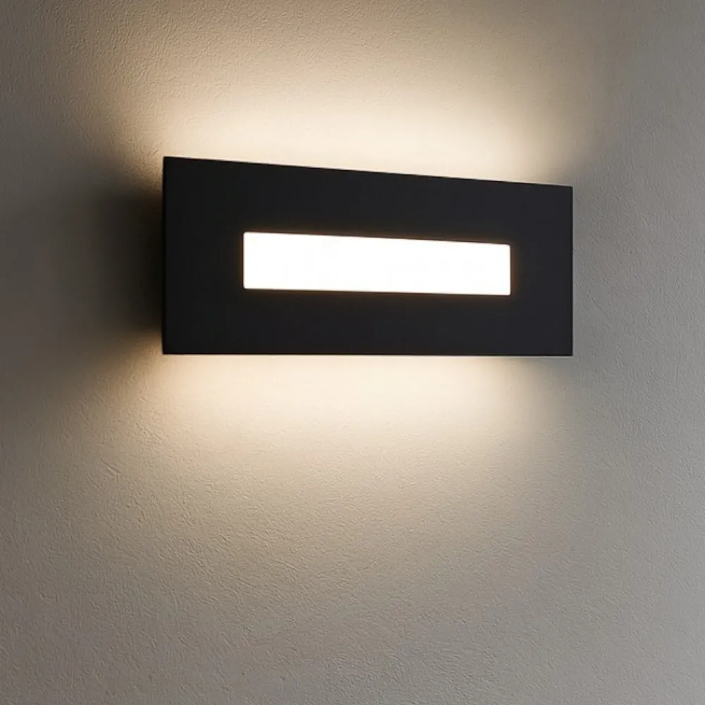 Applique Da Parete-Top Light Applique rettangolare led nero moderno wally toplight
