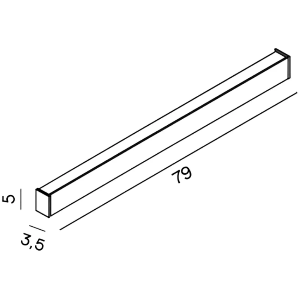 Applique Da Parete-Perenz Illuminazione Applique rettangolare nero led 20w 3000k rummo