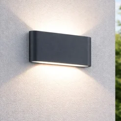Applique Da Esterno-Selezionato da Mazzolaluce Applique rettangolare per esterno 9w 3000k antracite