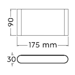 Applique Da Esterno-Selezionato da Mazzolaluce Applique rettangolare per esterno 9w 3000k antracite