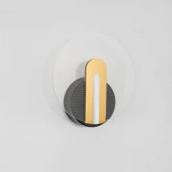 Applique Da Parete-Selezionato da Mazzolaluce Applique rotonda da parete design moderno nera e oro
