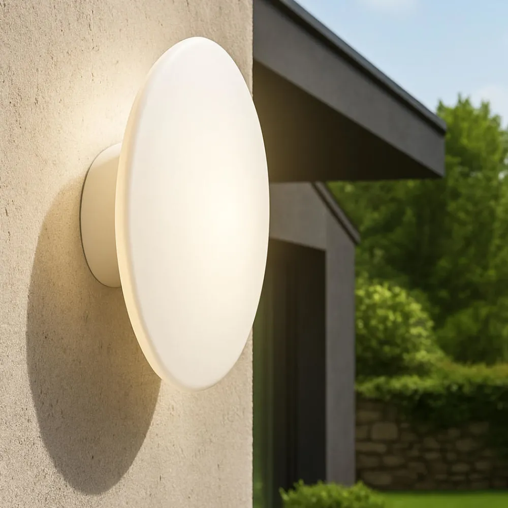Applique Da Esterno-Selezionato da Mazzolaluce Applique rotonda per esterni bianca led 18w 3000k ip65