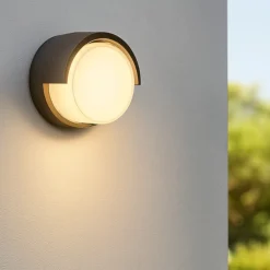 Applique Da Esterno-Selezionato da Mazzolaluce Applique rotondo nero per esterno led 2700k 3300k 4000k
