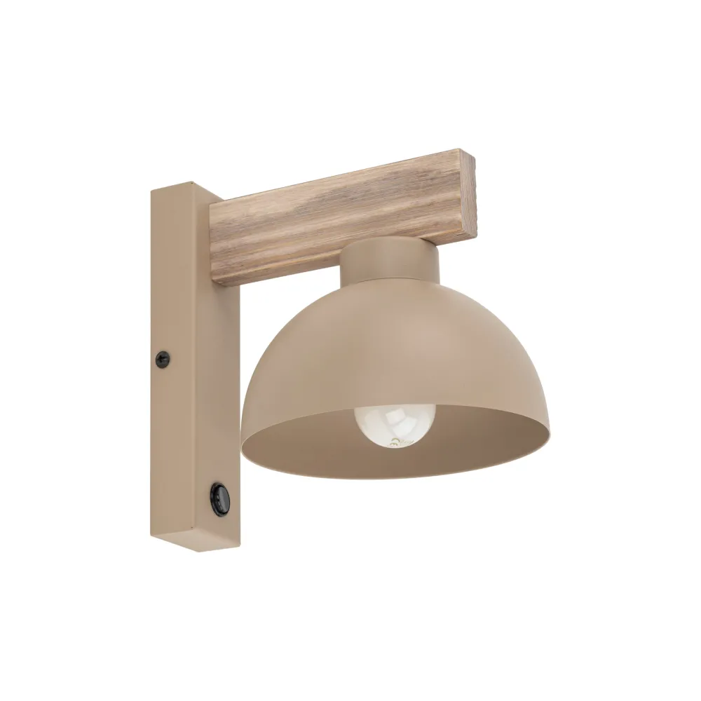 Applique Camera Da Letto-Selezionato da Mazzolaluce Applique sabbia in legno con interruttore da comodino per camera da letto