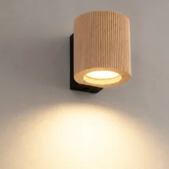 Applique Da Parete-Selezionato da Mazzolaluce Applique scandinavo da parete in legno con interruttore luce verso il basso
