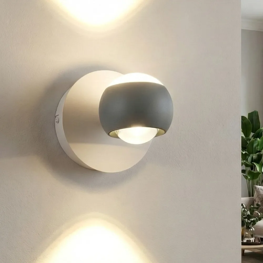 Applique Da Parete-Selezionato da Mazzolaluce Applique sfera antracite orientabile led 5w da 2700k a 65000k con telecomando