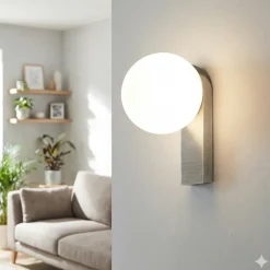 Applique Da Parete-Perenz Illuminazione Applique sfera grigio titanio talia