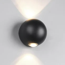 Applique Da Esterno-Selezionato da Mazzolaluce Applique sfera nera da esterno led 4w 3000k moderna