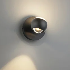 Applique Da Parete-Selezionato da Mazzolaluce Applique sfera nero led 5w biemissione da 2700k a 65000k con telecomando