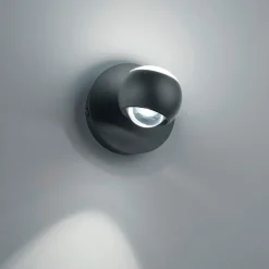 Applique Da Parete-Selezionato da Mazzolaluce Applique sfera nero led 5w biemissione da 2700k a 65000k con telecomando